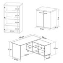 Ver imagem 4 de Conjunto Escritório 3 Peças Mesa em L Golden A06 Olmo/branco - Mpozenato
