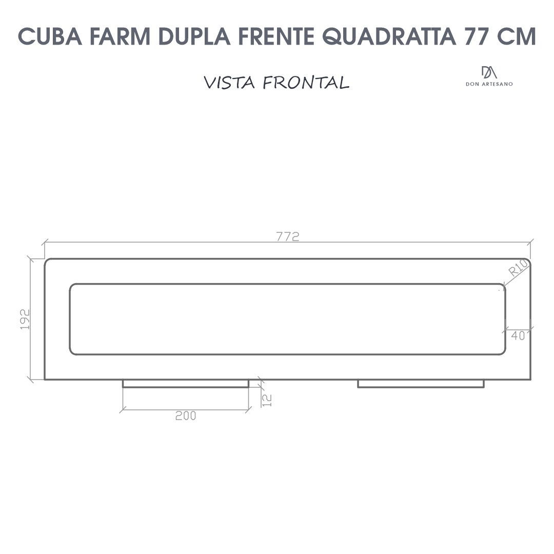 Cuba Dupla Cozinha Farm Sink Frente Quadratta 77 cm Fazenda - 8