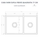 Ver imagem 6 de Cuba Dupla Cozinha Farm Sink Quadratta 77 Cm Estilo Fazenda Avental