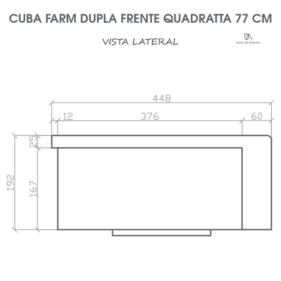 Cuba Dupla Cozinha Farm Sink Frente Quadratta 77 cm Fazenda - 7