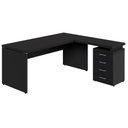 Ver imagem 6 de Mesa em L com Gaveteiro Organizador 4 Gavetas Pé Painel 150cm Preto F5 Office