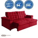 Ver imagem 2 de Sofá New Austrália 200cm Retratil Reclinavel Suede Vermelho – Ws.