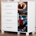 Ver imagem 2 de Comoda 4 Gavetas 1 Porta Mdf 81 Cm Livia Aranha Decmade