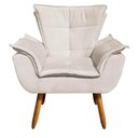 Ver imagem 4 de Poltrona Decorativa Pés Palito Com Puff Opla Bege - Ibiza