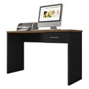 Ver imagem 2 de Mesa para Computador Gávea com Gaveta e Livreiro Office Preto Trama Freijó - Móveis Leão