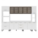 Ver imagem 2 de Cozinha Completa Amara 13 Portas 4 Gavetas com Vidro 40250775 Branco - Politorno