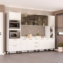 Ver imagem 1 de Cozinha Completa Amara 13 Portas 4 Gavetas com Vidro 40250775 Branco - Politorno