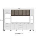 Ver imagem 4 de Cozinha Completa Amara 13 Portas 4 Gavetas com Vidro 40250775 Branco - Politorno