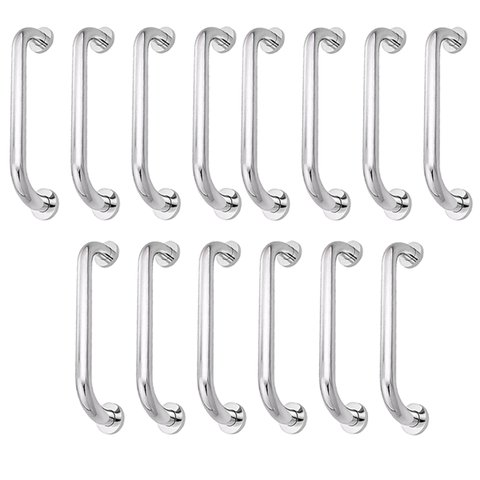 Alça de Apoio 30cm Barra Inox Kit 14 Unidades Idoso Cadeirante Banheiro Box Corrimao Segurança Acess