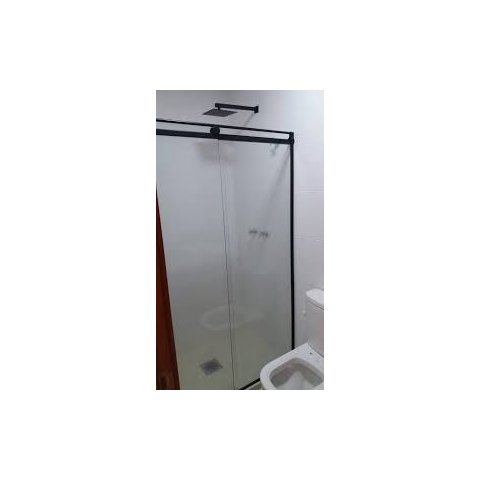 Box Light para Banheiro 1,90x1,20m 8mm Preto Woodglass Light Preto