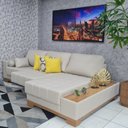 Ver imagem 3 de Sofá Rovere Retrátil 2 Módulos com Chaise Longue Esquerda* D'confort Design Linho Mesclado Bege Clar