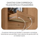 Ver imagem 6 de Guarda Roupa Solteiro Sevilha e Gaveteiro Suiça com Chave Cumaru 25 Fendi - Novo Horizonte