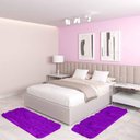 Ver imagem 1 de Jogo Tapete Passadeira Quarto 2 Uni Roxo 50 X 140 Cm