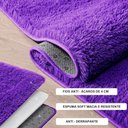 Ver imagem 2 de Jogo Tapete Passadeira Quarto 2 Uni Roxo 50 X 140 Cm