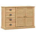 Ver imagem 2 de Buffet 4 Gavetas 2 Portas em Madeira de Pinus Bege/Cera