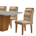 Ver mais imagens de Mesa para Sala de Jantar Aida 180cm Mdf Canto Copo com Vidro e 6 Cadeiras Carol Moderna Mobília