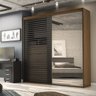 Guarda Roupa Ripado com Espelho MDF 2 Portas 2,07m Autes Belmax:Álamo/Preto - 1