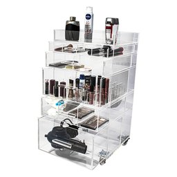 Carrinho Acrílico Organizador de Maquiagem 5 Gavetas e Bandeja Superior N9 Centauri Acrílicos CAR-N9 - 2