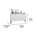 Ver imagem 3 de Aparador Buffet Retrô com 4 Portas Lituânia