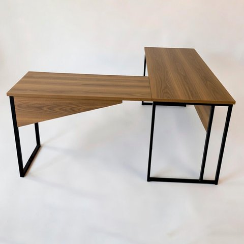 Estação de Trabalho Mesa Escrivaninha em L 176x155 Nogal/preto Realme Mesa para Escritório Estilo em