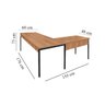 Estação de Trabalho Mesa Escrivaninha em L 176x155 Nogal/preto Realme Mesa para Escritório Estilo em - 4