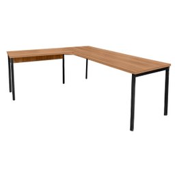 Estação de Trabalho Mesa Escrivaninha em L 176x155 Nogal/preto Realme Mesa para Escritório Estilo em - 3