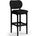 Ver imagem 3 de Kit 3 Banquetas Alta Bar Cozinha Sala Jantar Fixa Betta L02 Preto Linho Chumbo - Lyam Decor