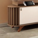 Ver imagem 5 de Bancada Decorativa Alba 1.8 Ripada para Tv até 70 Polegadas Castanho/off White G26 - Hb Móveis