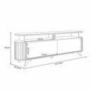 Ver imagem 4 de Bancada Decorativa Alba 1.8 Ripada para Tv até 70 Polegadas Castanho/off White G26 - Hb Móveis