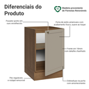 Ver imagem 6 de Balcão de Cozinha 50cm 1 Porta (sem Tampo) Rustic/Crema Vik Madesa