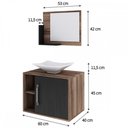 Ver imagem 4 de Armário de Banheiro com Cuba e Espelho 1 Porta 2 Prateleiras Nogal/Preto ônix 13689 - Compace