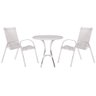 Conjunto de 2 Cadeiras de Area Colombia e 1 mesa alta toquio em aluminio e fibra sintetica - 1