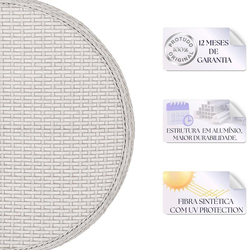 Conjunto de 2 Cadeiras de Area Colombia e 1 mesa alta toquio em aluminio e fibra sintetica - 4