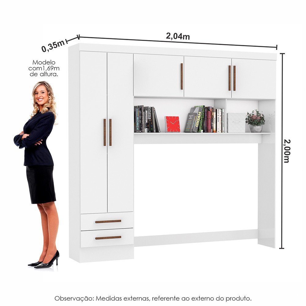 Guarda Roupa Modulado Paris 5 Portas 2 Gavetas - 7