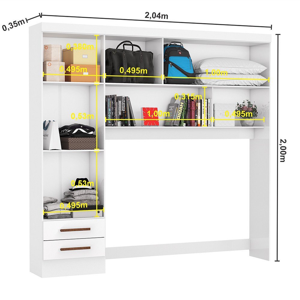 Guarda Roupa Modulado Paris 5 Portas 2 Gavetas - 8