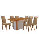 Ver imagem 2 de Mesa de Jantar Isadora 180 cm Tampo MDF Laminado Canto Copo com 6 Cadeiras Aline