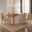 Ver imagem 1 de Mesa de Jantar Isadora 180 cm Tampo MDF Laminado Canto Copo com 6 Cadeiras Aline