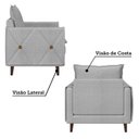 Ver imagem 4 de Poltrona Decorativa Estofada com Pés em Madeira Maciça Sololá Yescasa
