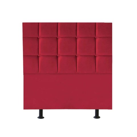 Cabeceira Estofada Cama Box Solteiro 90cm Espanha Corino Vermelho- Mabe Magazine