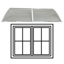 Ver imagem 3 de Toldo Policarbonato 1,50 X 0,50m Branco e Translucido com Kit