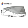 Toldo Policarbonato 1,50 X 0,50m Branco e Translucido com Kit - 4