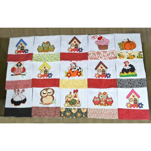 Kit Pano de Pratos com 15 pçs - Patchwork Arte & Tear