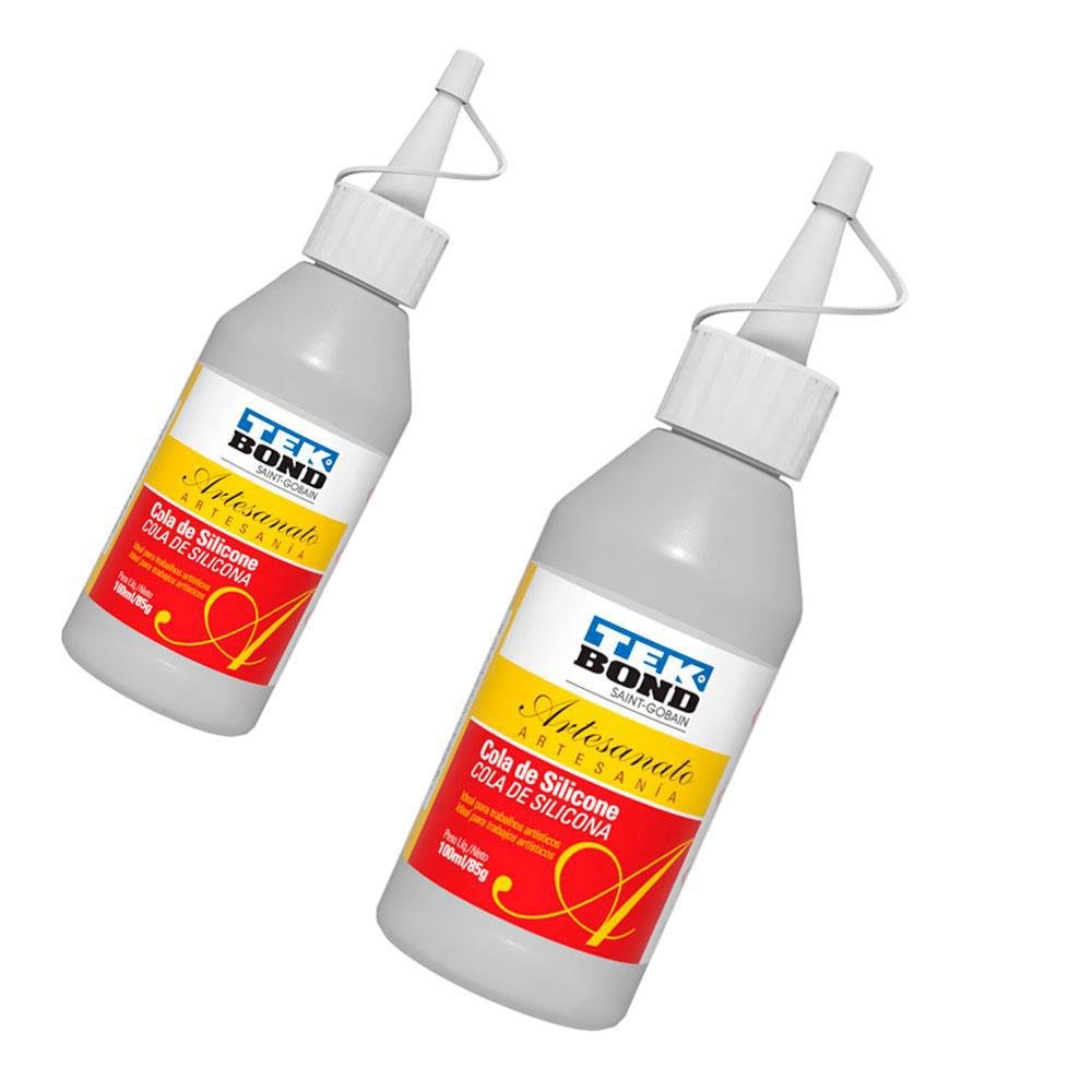 2 Colas de Silicone Líquida para Artesanato 100 ml Tekbond