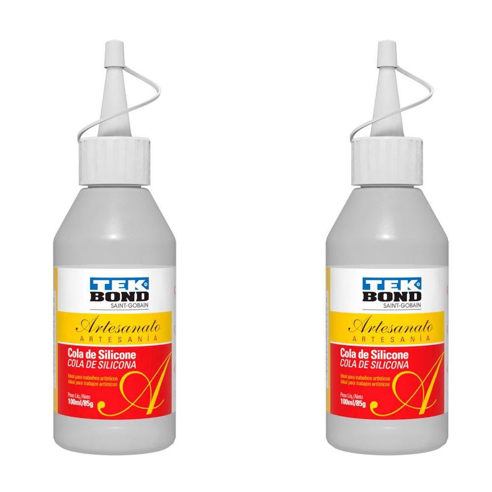 2 Colas de Silicone Líquida para Artesanato 100 ml Tekbond - 3