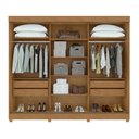 Ver imagem 4 de Guarda-roupa Casal Nice 3 Portas 4 Gavetas Flex Amêndoa Clean/off White 73368.169 - Móveis Lopas