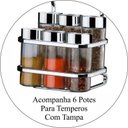 Ver imagem 3 de Porta Temperos 7 Peças Suporte Porta Condimentos Para Barra - Cromado