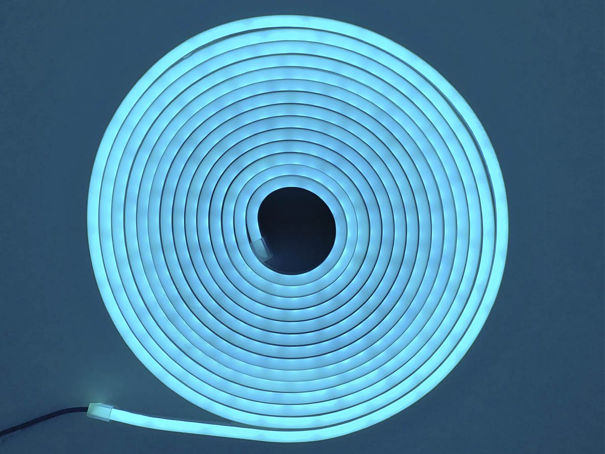 5 Metros Mangueira Fita Led Neon Flexível 12v Corte 2,5cm - Azul Ciano - 1