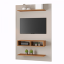 Ver imagem 2 de Painel para Tv até 43 Polegadas 2 Nichos 2 Prateleiras Off White/mel - Casa Giulia