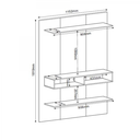 Ver imagem 3 de Painel para Tv até 43 Polegadas 2 Nichos 2 Prateleiras Off White/mel - Casa Giulia