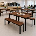 Ver imagem 6 de Mesa Cozinha e Refeitório 180cm x 90cm Pés Metal com 2 Bancos F5 Office Cor:Nogal com Preto